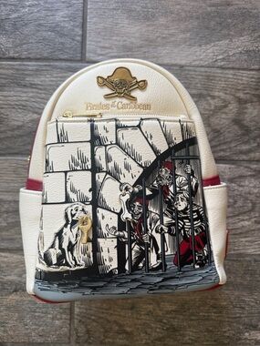 Disney Loungefly White Red Pirates of the Caribbean Mini Backpack